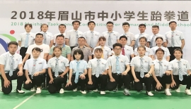 承示范团助力2018年眉山市中小学生跆拳道比赛