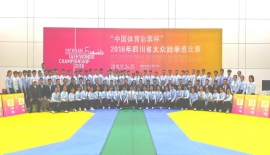 承示范团助力“中国体彩票杯”2018年四川省大众跆拳道比赛